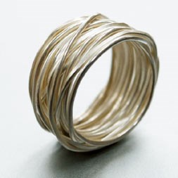 Sterling silver vine ring natural finish