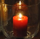 Raspberry and vanilla pillar candle