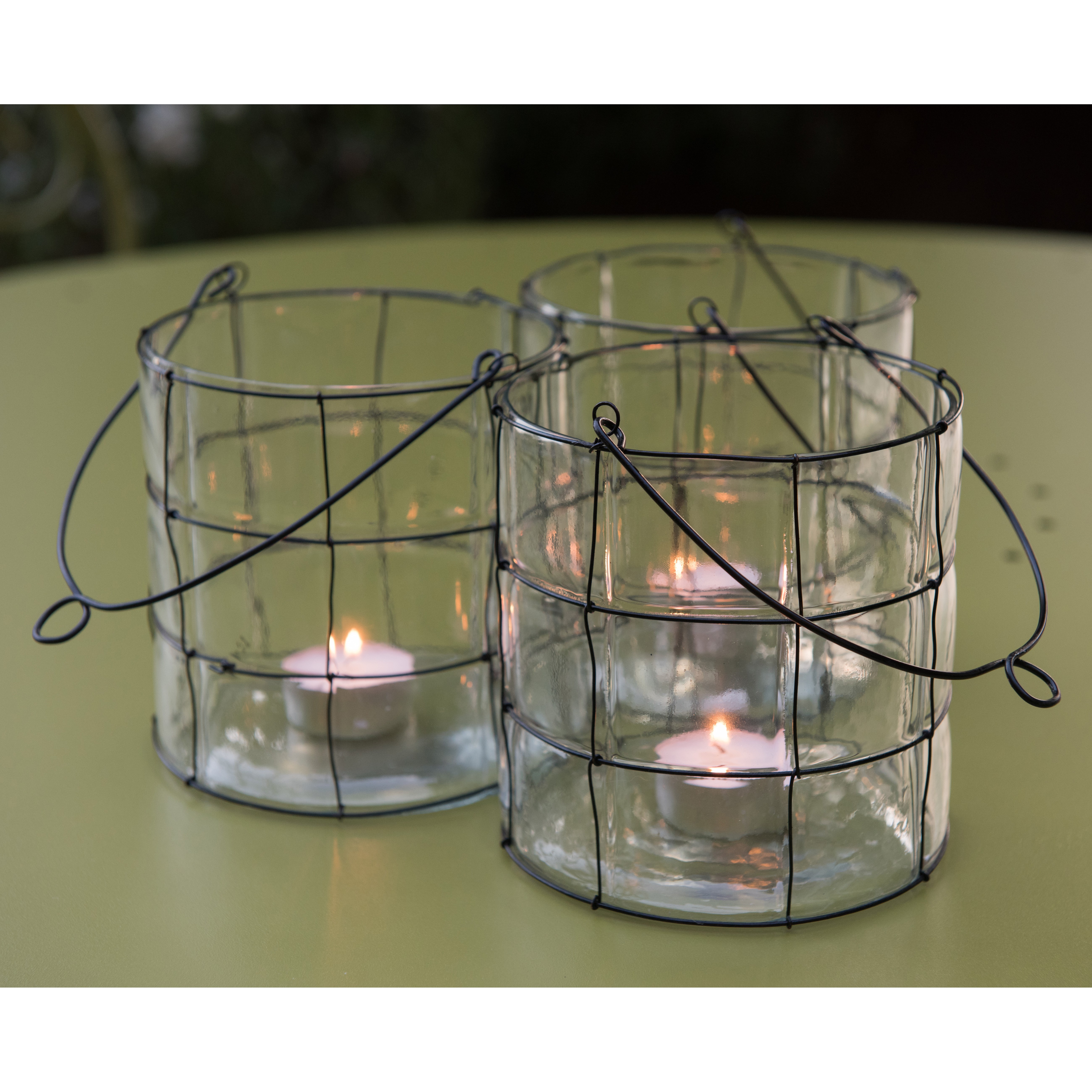 Low glass blown lantern