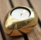 Gold pebble tea light holder